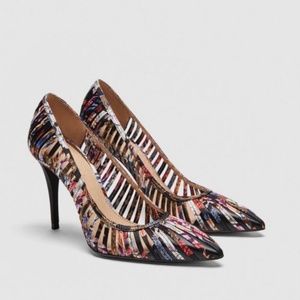 Nwt zara multicolor heels